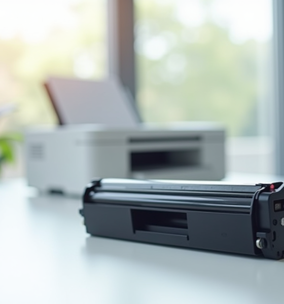 Cartouche de toner Brother BTTN2420 sur bureau moderne