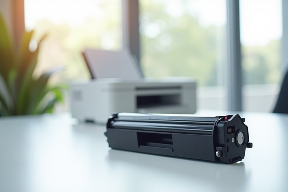 Cartouche de toner Brother BTTN2420 sur bureau moderne
