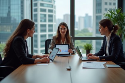 Groupe de professionnels en réunion d'affaires collaboration