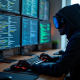 Espace de travail d'un hacker professionnel avec écrans cryptographiques