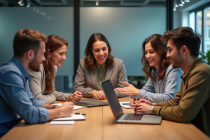 Groupe diversifié lors d'un test utilisateur en entreprise