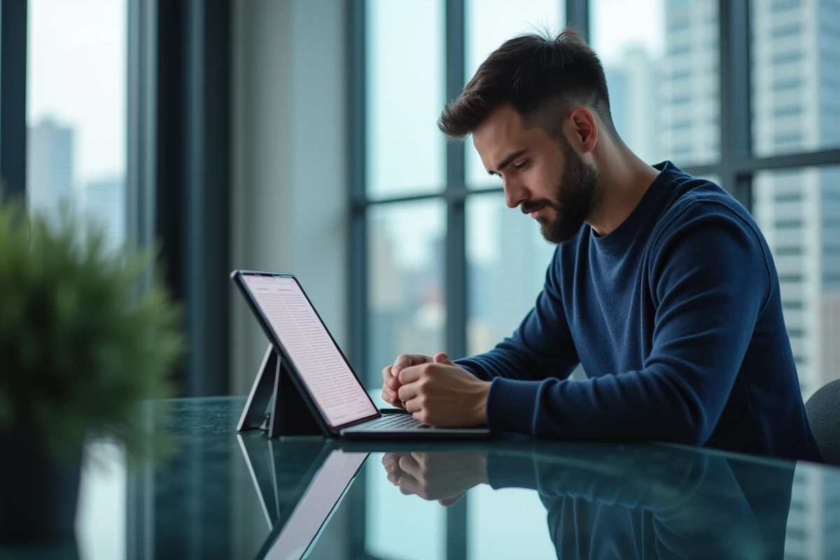 Homme utilisant un Samsung Galaxy pour capturer une page web entière avec la fonction de capture défilante