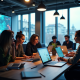Espace de travail moderne d'une startup à Toulouse avec jeunes professionnels